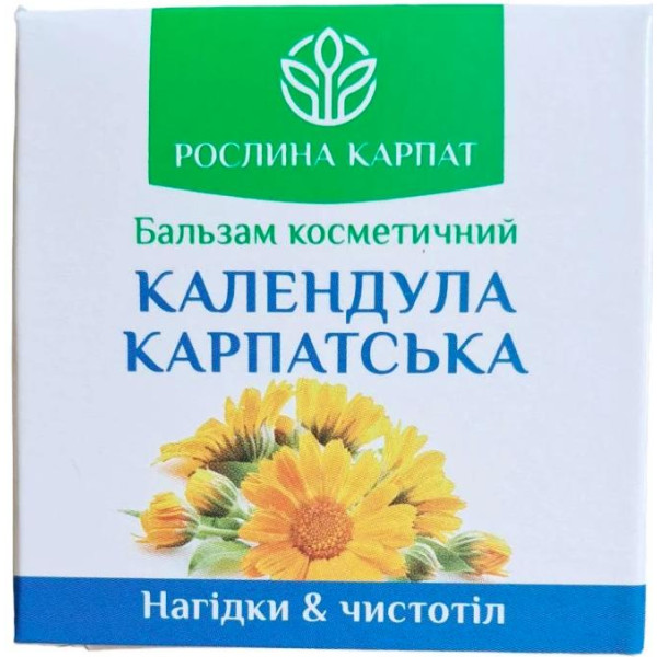 Бальзам Календула Карпатська Рослина Карпат, Нагідки і чистотіл, ранозагоювальний при ураженні шкіри, флакон 50 мл